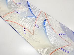 アンティーク　華紋に孔雀羽根・蝶模様織り出し袋帯（材料）